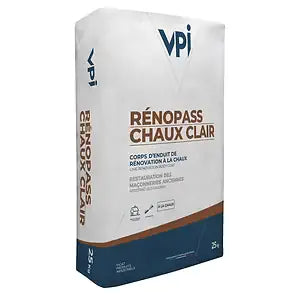 VPI Rénopass Chaux Clair – Lime Render Body for Renovation (25kg)