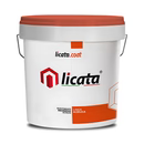 White paint bucket with orange lid featuring Licata logo