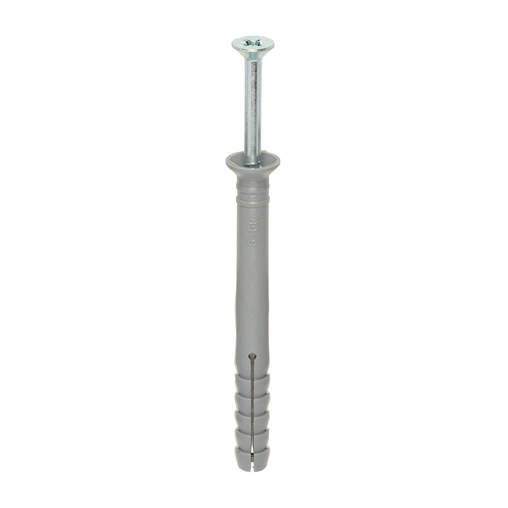 Nylon Hammer Fixing - PZ - Zinc 6.0 x 60mm