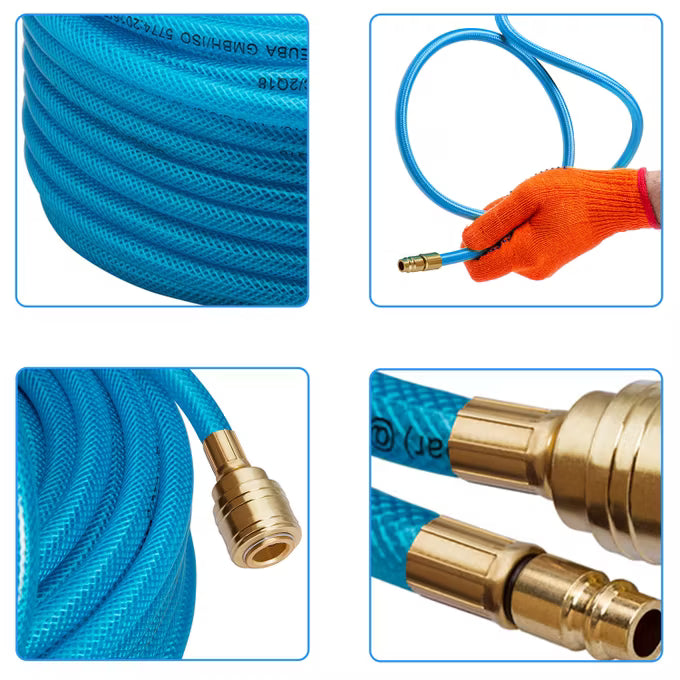 20m Air Hose including Euro Push Fittings