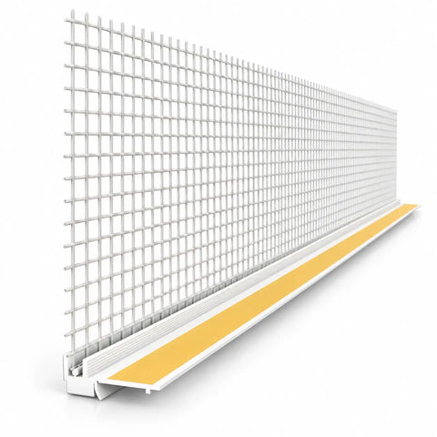 PVC Window Reveal - APU Bead with Mesh - 6mm x 2.5m - Single Length or Box of 25