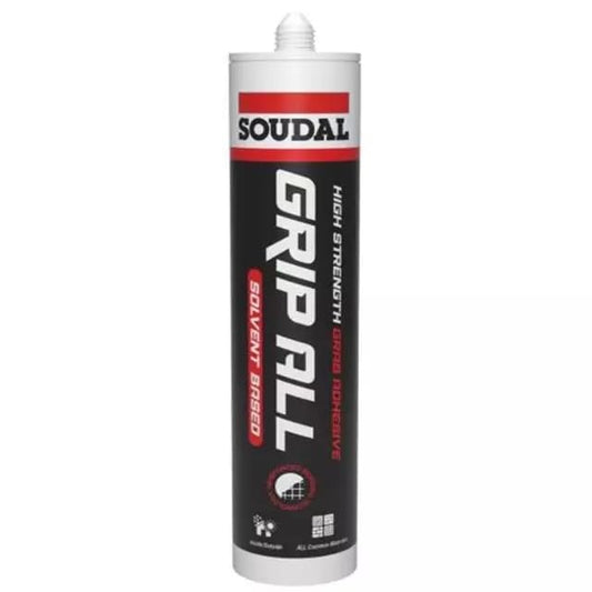Soudal Grip All Solvent Based Adhesive Sealant Cartridge Beige 290ml
