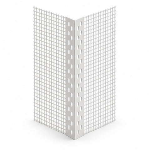 PVC Noseless Corner Bead with Mesh (2.5m) - Single Length or Box of 50