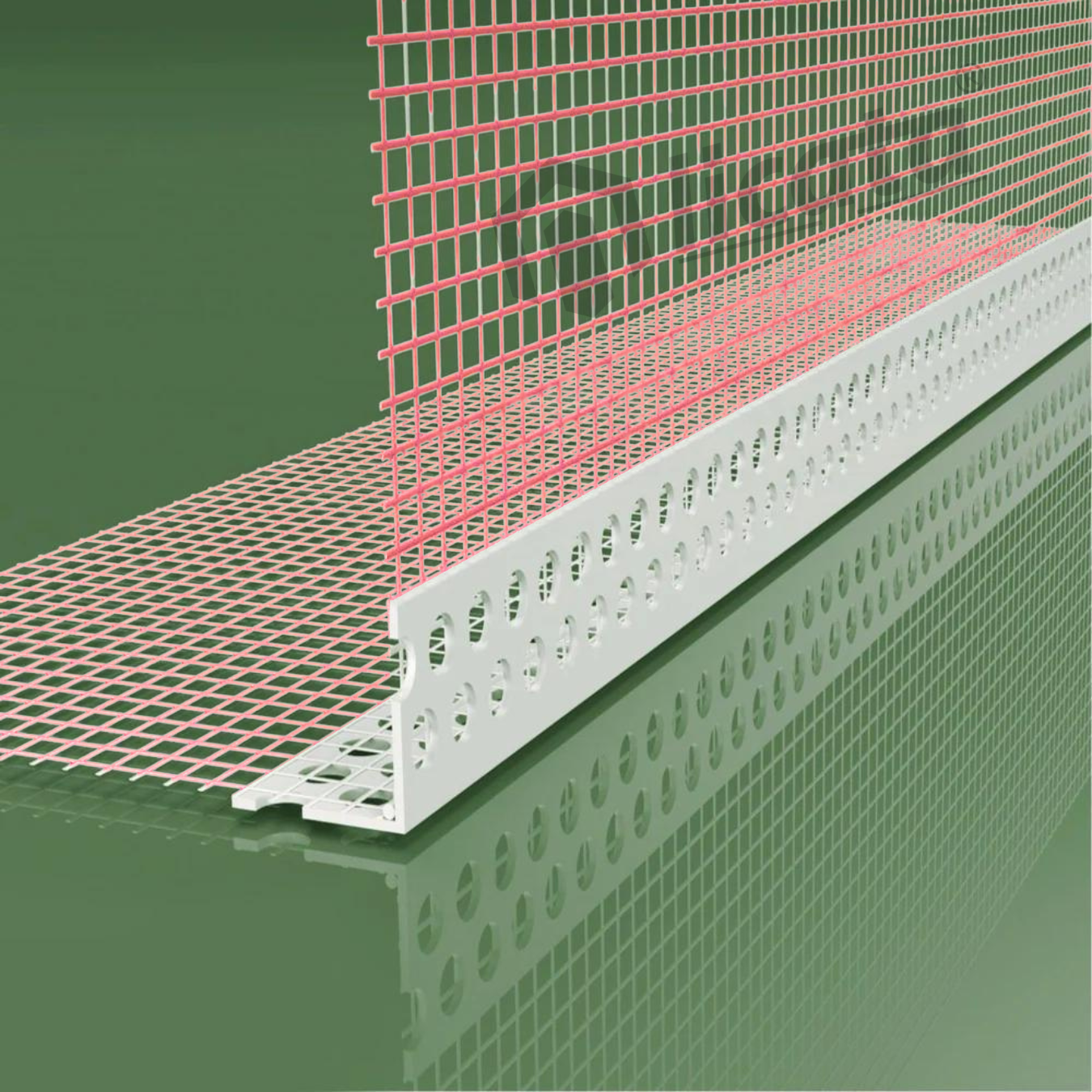 PVC Red Render Corner Bead with Mesh (2.5m) – The Rendering Suppliers UK