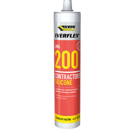 Everbuild Everflex 200 Contractors LMA Silicone White 295ml Size Cartridge