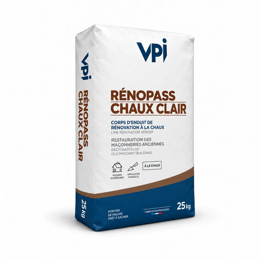 VPI Rénopass Chaux Clair – Lime Render Body for Renovation (25kg)
